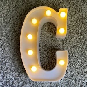 Illuminated Letter C Decor